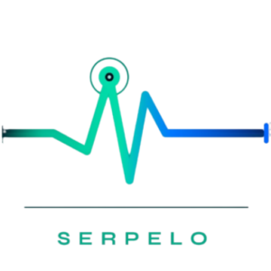 Modern abstract design with vibrant colors and geometric shapes on Serpelo website background.
